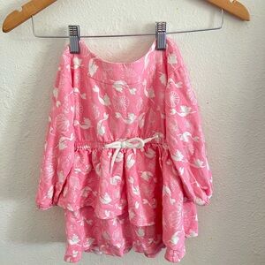 Disney Pink Blouse with White little mermaid  Pattern